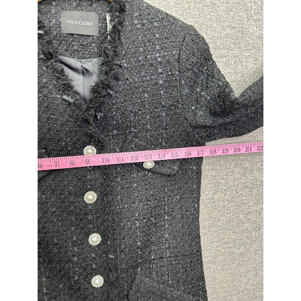 DOLCE CABO TWEED JACKET PEARL BUTTON, SIZE XS - Picture 5 of 6